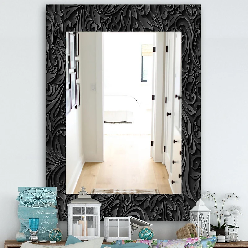 Designart 'Obsidian Impressions 10' Miroir Moderne - Miroir Mural - 24x36