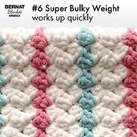 Bernat® Baby Blanket Sparkle™ Yarn, Polyester #6 Super Bulky, 10.5oz/300g, 220 Yards
