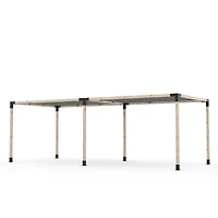 Toja 8' X 24' Double Pergola Kit With 2 Shade Sails For 4X4 Wood Posts