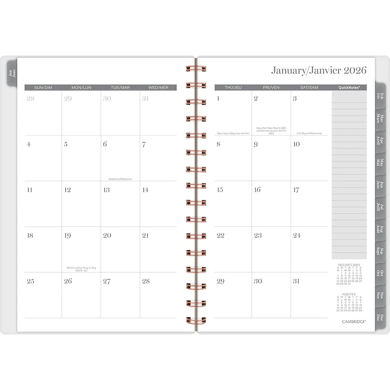 2026 Cambridge® Rose Gold Peony Small Weekly Planner