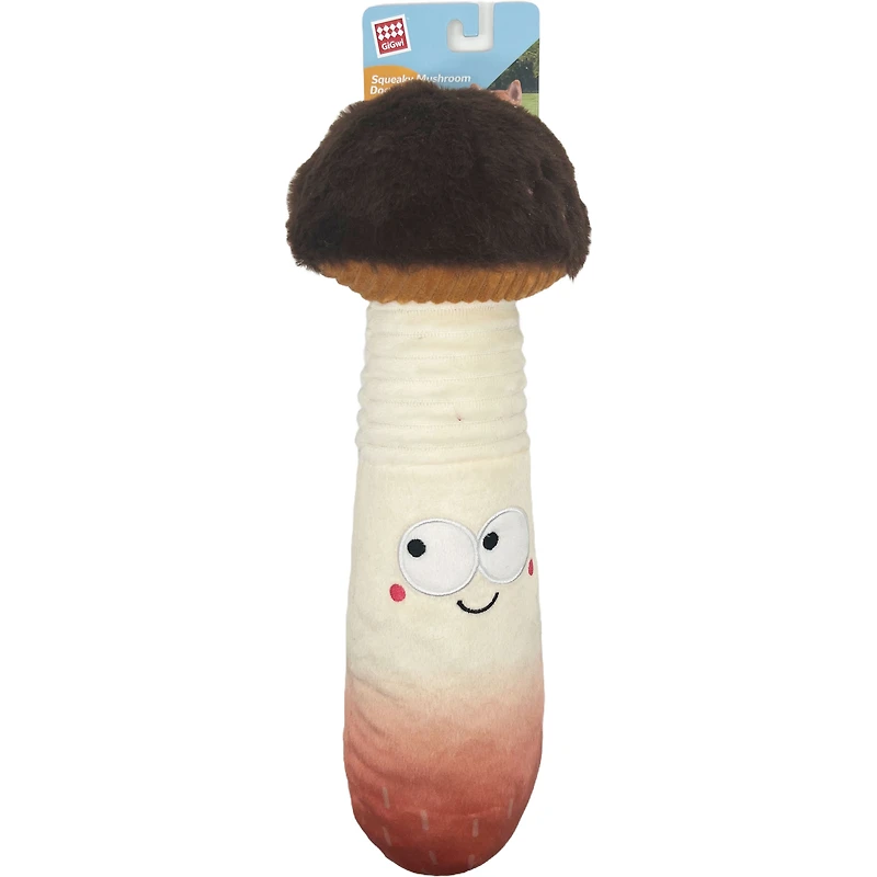GiGwi Soft Squeaky 13.5" peluche champignon forme chien