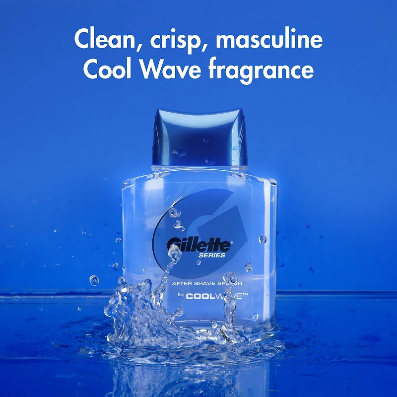 Gillette Series After Shave Splash for Men, Refresh and Moisturize, Cool Wave Scent, 100 ml