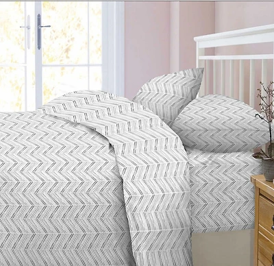 Herring Bone Sheet Set Grey Queen