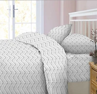 Herring Bone Sheet Set Grey Queen