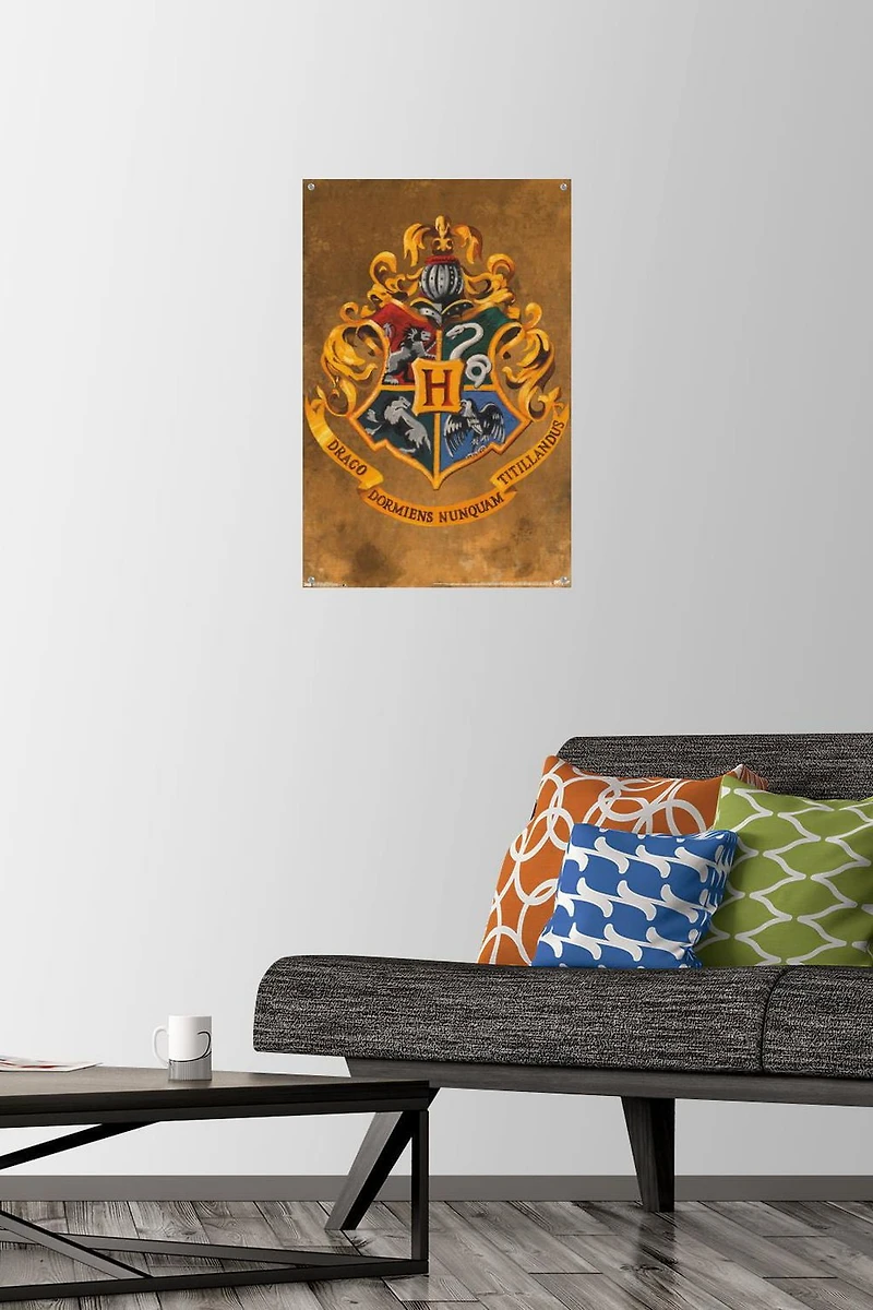 The Wizarding World: Harry Potter - Hogwarts Crest Wall Poster, 22.375" x 34" Framed