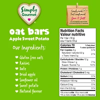 Simply Gourmet Apple Sweet Potato Oat Bars, Gluten Free Toddler Snack for Self-Feeders 12 Months+, 18g Bar (5 Pack), 90g