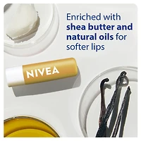 NIVEA Vanilla Buttercream Lip Balm, 24hr hydration, Enriched with shea butter & natural oils, vanilla scent, (2 x 4.8g)