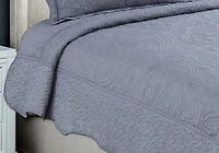 Marina Decoration Embroidered Stitching Coverlet Bedspread Ultra Soft Solid Bedding Summer Quilt Set with Quilted Sham