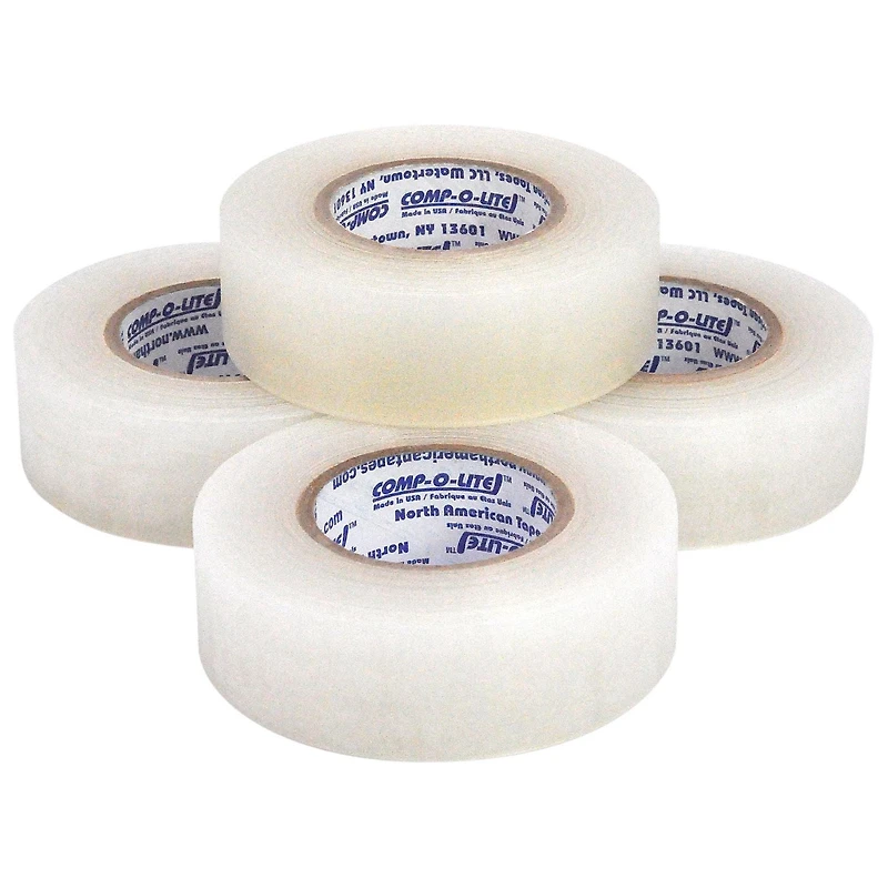 Comp-o-lite Clear Shin Pad Tape 24MM X 18M Pack of 4 Rolls