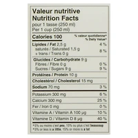 2L lactose free milk 1% Nutrinor