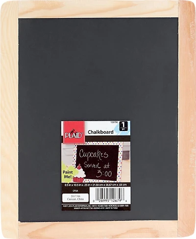 Plaid Wood Surfaces, 8.5" x 10.5", Chalkboard Frame