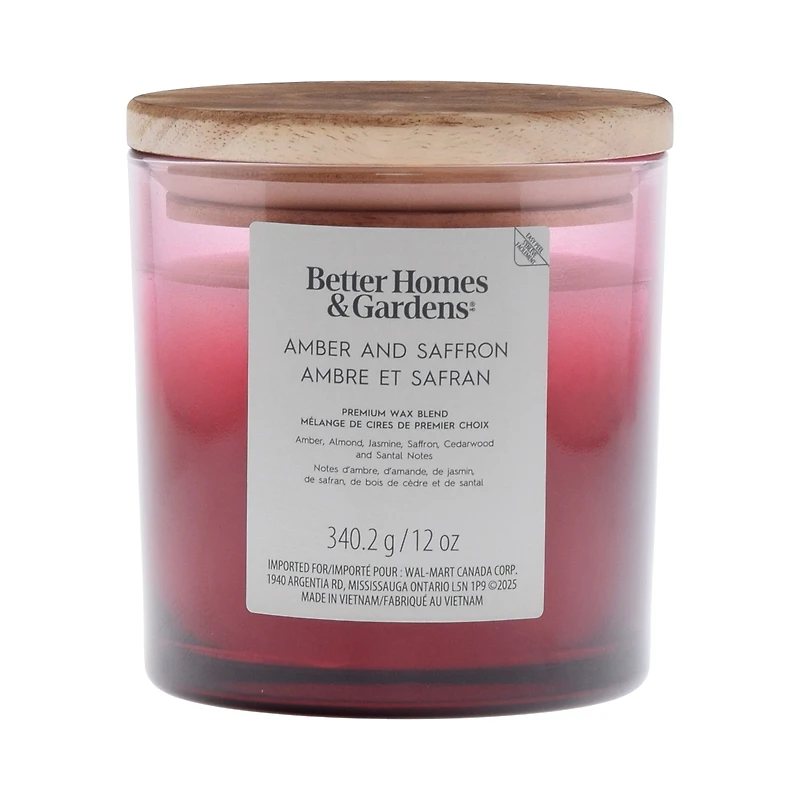 Better Homes & Gardens Scented 2-wick 12 oz. Parrafin Wax Ombre Jar Candle, Amber and Saffron