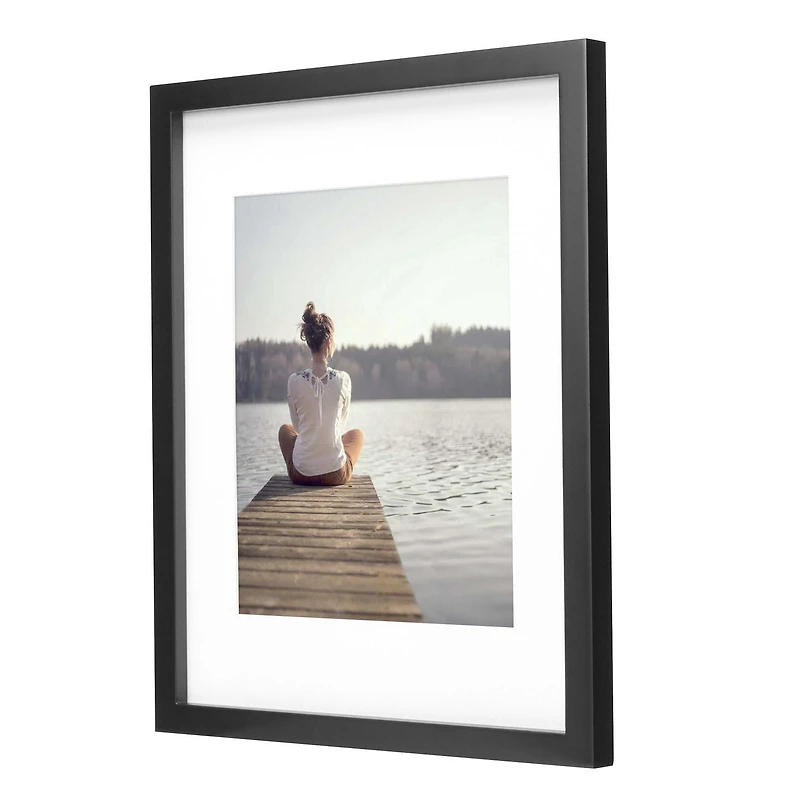 DesignOvation Gallery 11" X 14" Matted to 8" X 10" Black Picture Frame
