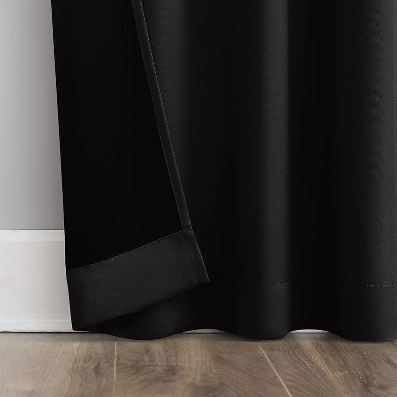 Sun Zero Laredo 2-Pack 100% Blackout Rod Pocket Window Curtains Panel Pair