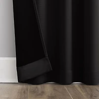 Sun Zero Laredo 2-Pack 100% Blackout Rod Pocket Window Curtains Panel Pair