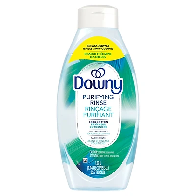 Downy Rinçage Purifiant Éliminateur d'Odeurs pour la Lessive, Parfum Fraîcheur Cotonnière, Assouplissant Textile et Rinçage d'Élimination des Odeurs pour la Lessive, Combat les Odeurs à la source, Compatible HE 54WL