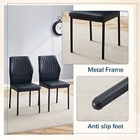 Noble House Luxury minimalist chair - 4 high elasticity black PU dining chairs