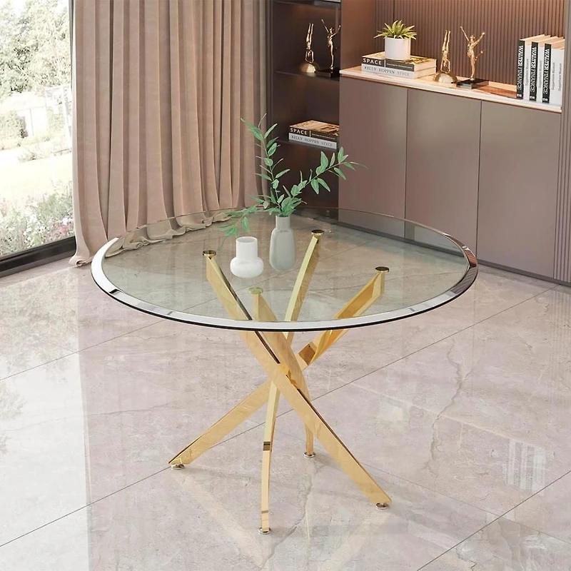 Heavenly Collection Star Dining Table with Tempered Glass 48"