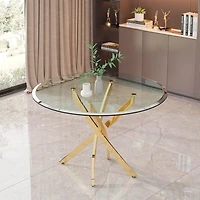 Heavenly Collection Star Dining Table with Tempered Glass 48"