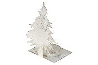 Bougeoir Arbre En Métal Blanc Vieilli