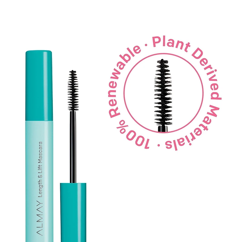 Almay Length & Lift Mascara,Volume & Lift, Eye Makeup, Hypoallergenic and-Fragrance Free, Blackest Black, 0.24 Fl Oz/ 7.1 ml