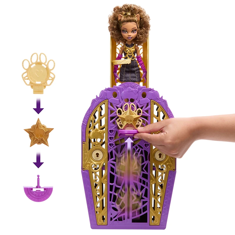 Monster High Skulltimate Secrets Hauntlywood Mysteries Doll, Clawdeen Wolf with 19+ Surprises