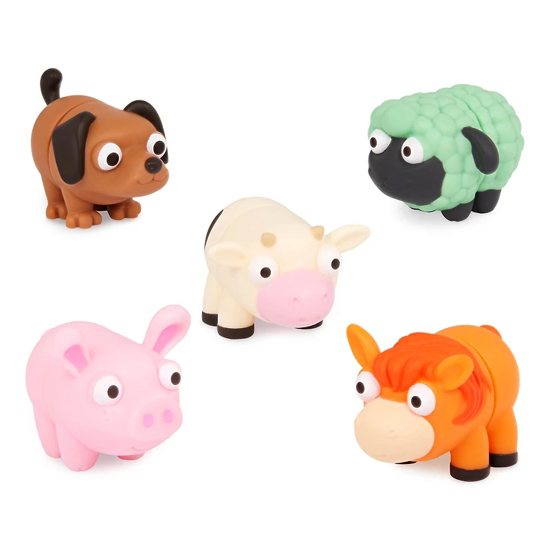 Battat Li'l Barn Buddies 5 Sensory Farm Animal Tubes, Toddler and Preschool Toys