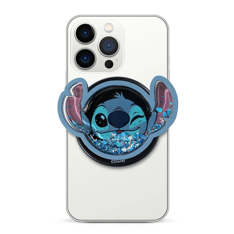 Disney Stitch Wink Water Glitter Phone Grip