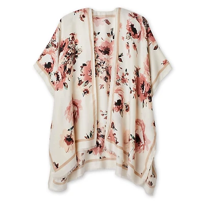Time and Tru Women's Printed Ruana