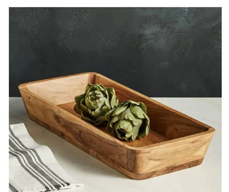 Better Homes & Gardens - Bol de service ovale en bois d'acacia, finition naturelle marron