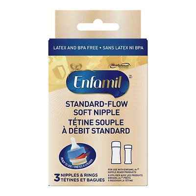 Enfamil Tétine souple à débit standard, 3ct