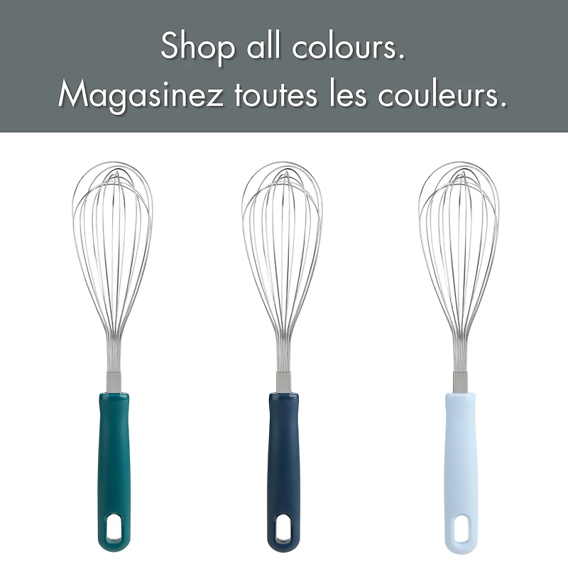 Mainstays 29cm Stainless Steel Balloon Whisk, 14-Wire Kitchen Tool, Navy