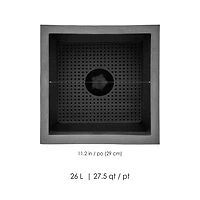 Tierra Verde 13in W x 14in H Citadel Horizon Medium Recycled Self-Watering Indoor/Outdoor Square Planter-Black