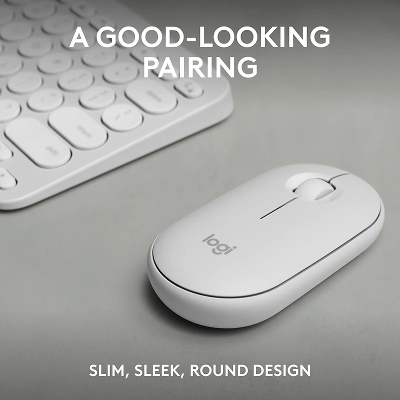 Logitech Pebble 2 Combo, clavier et souris sans fil, discrets et portables, personnalisables - Blanc