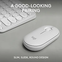 Logitech Pebble 2 Combo, clavier et souris sans fil, discrets et portables, personnalisables - Blanc