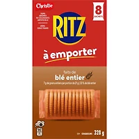 RITZ To-Go Baked with Whole Wheat Crackers, Pack of 8 individually wrapped cracker stacks, Portable Format, Convenient On-The-Go Snack, Lunchbox & Travel Snack 328g