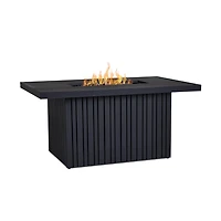 Calvin 52" Rectangle Metal Propane Fire Pit Table with Hidden Tank in Black Coral