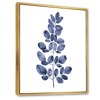 Designart Navy Blue Eucalyptus II FLOAT FRAME WALL ART