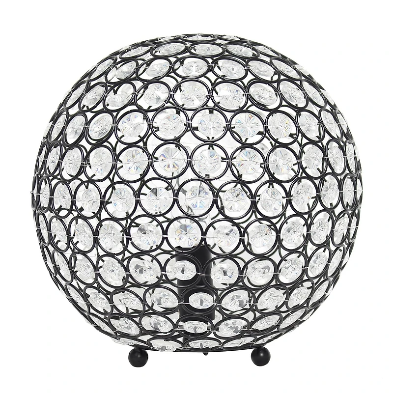 Elegant Designs Elipse 10 Inch Crystal Ball Sequin Table Lamp