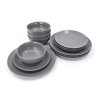 HOMETRENDS Evelyn 12pc Dinnerware Set Grey