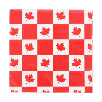 Way to Celebrate! Red Maple Leaves Paper Luncheon Napkins, 6.5in, 18ct