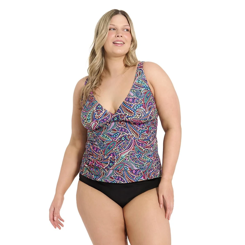 Krista Plus tankini D-Cup Haut de maillot bain à encolure en V pour femme