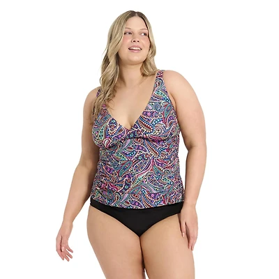 Krista Plus tankini D-Cup Haut de maillot bain à encolure en V pour femme
