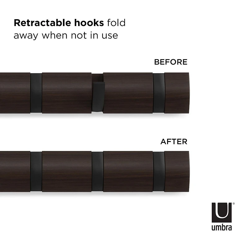Umbra Flip Porte-manteau mural, noir / noyer
