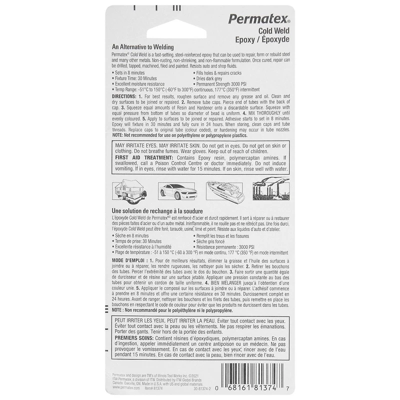 Permatex Cold Weld Steel Reinforced Epoxy