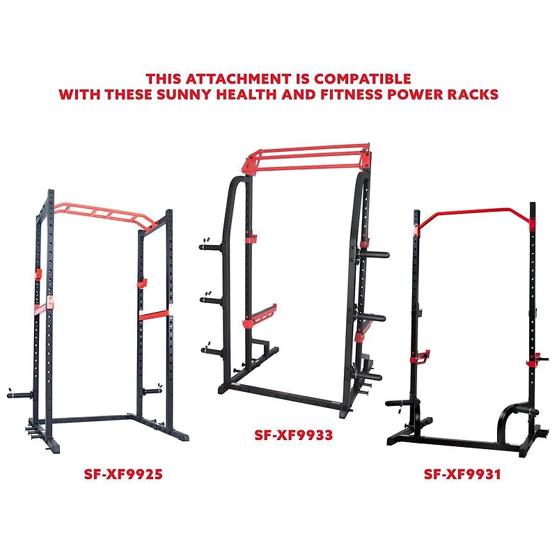 Sunny Health & Fitness Dip Bar Attachment for Power Racks and Cages – SF-XFA002