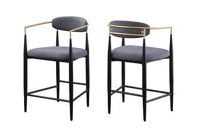 Tabouret de bar Diana, ensemble de 2, Gris