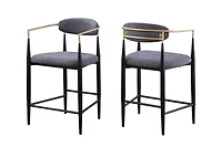Tabouret de bar Diana, ensemble de 2, Gris