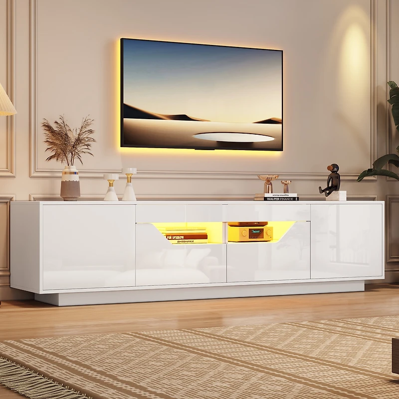 Noble House 64.9" TV Stand,Media Console for 65" TV,White
