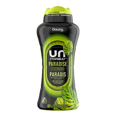 Perles de rehausseur de parfum pour lessive Downy Unstopables, parfum Paradis, perles pour la lessive pour protéger contre les odeurs, perles rehausse-parfum Downy, rehausseurs de parfum pour lessive